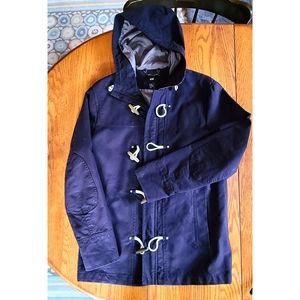 Mens Navy Blue Pea Coat Size- 38R